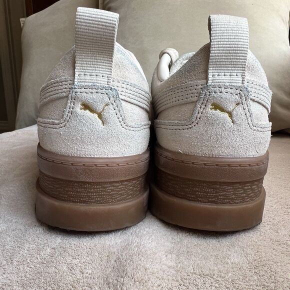 Puma Mayze Alpine Snow Cream Brushed Suede Platform Sneaker Women 8.5 Athleisure - Picture 11 of 15